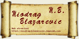 Miodrag Blažarević vizit kartica